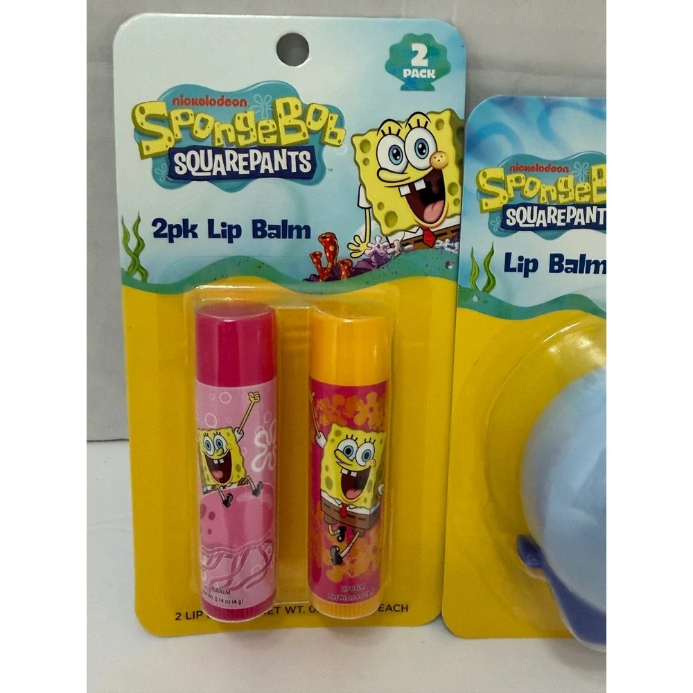 Nickelodeon SpongeBob SquarePants Lip Balm Set 2pk Tubes & Patrick Star New